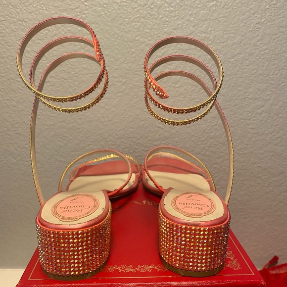 Rene caovilla Cleo sandal in tropical juice satin - Picture 6 of 8